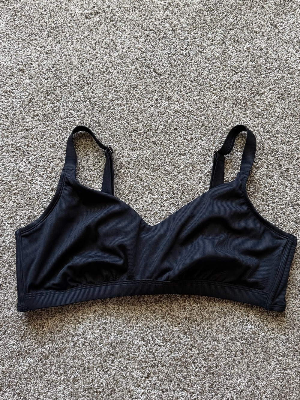Wild Fable Black Ribbed Bikini Top Plus Size 2X